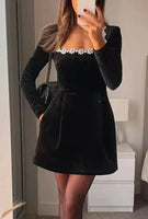 Chique Fluwelen Cocktailjurk